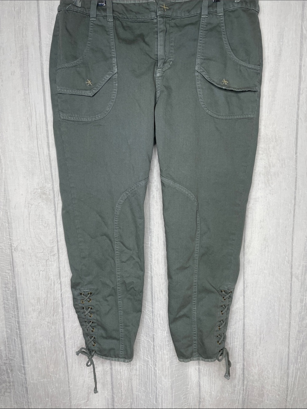 Da Nang Gray Utility Pants with Yellow Tag Detail
